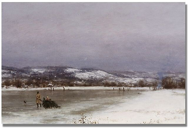 Trademark Global Jervis McEntee "Gathering Christmas Finery" Canvas Art, 30" x 47"