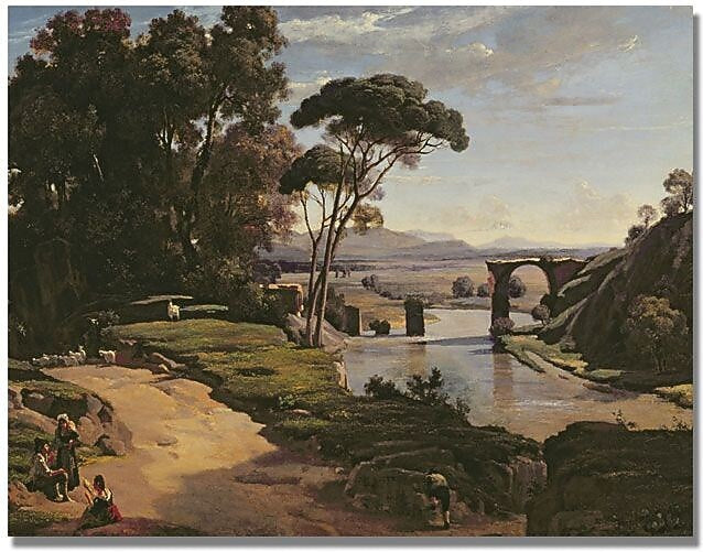 Trademark Global Jean Baptiste Corot "The Bridge at Narni" Canvas Art, 18" x 24"