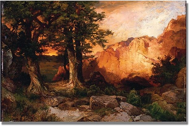 Trademark Global Thomas Moran "Western Sunset" Canvas Art, 16" x 24"
