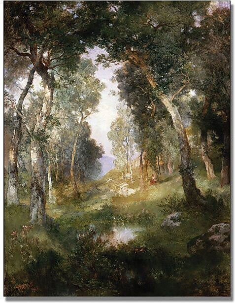 Trademark Global Thomas Moran "Forest Glade Santa Barbara" Canvas Art, 32" x 24"