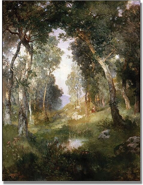 Trademark Global Thomas Moran "Forest Glade Santa Barbara" Canvas Art, 47" x 35"