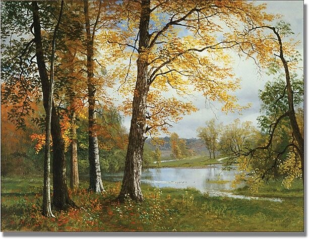 Trademark Global Albert Biersdant "A Quiet Lake" Canvas Art, 18" x 24"