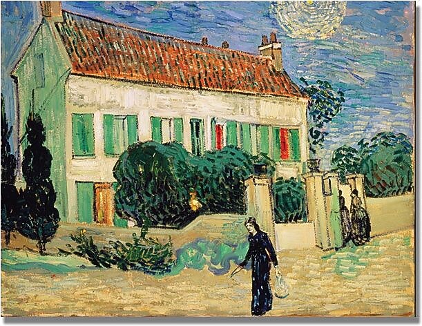 Trademark Global Vincent Van Gogh "White House at Night" Canvas Art, 18" x 24"