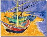 Trademark Global Vincent Van Gogh "Fishing Boats on the Beach" Canvas Art, 35" x 47"