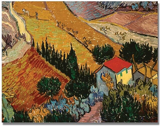 Trademark Global Vincent Van Gogh "Landscape with House" Canvas Art, 24" x 32"