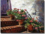 Trademark Global David Glover "Geranium Steps" Canvas Art, 24" x 32"