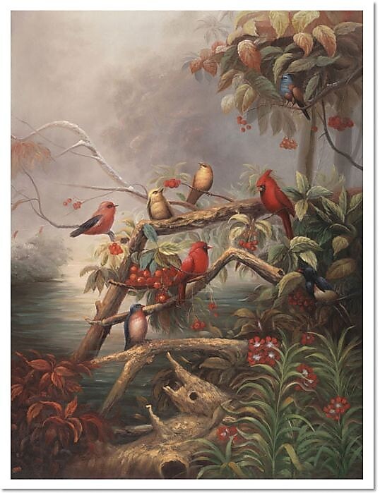 Trademark Global Joval "Birds" Canvas Art, 32" x 24"