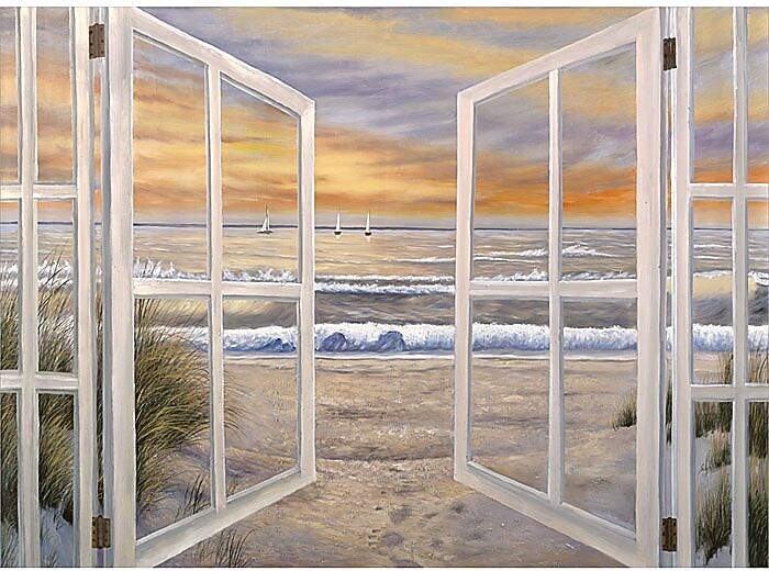 Trademark Global Joval "Elongated Window" Canvas Art, 24" x 32"