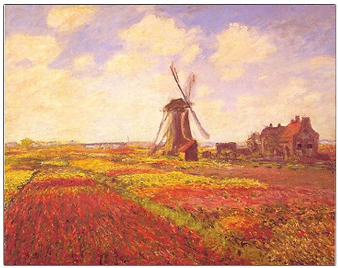 Trademark Global Claude Monet "Tulips in a field" Canvas Art, 14" x 19"