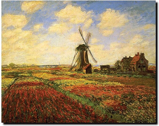 Trademark Global Claude Monet "Tulips in a field" Canvas Art, 18" x 24"