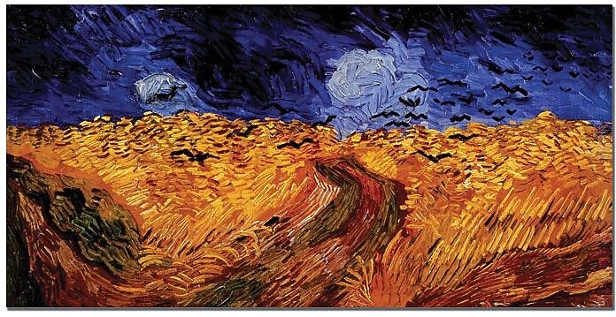 Trademark Global Vincent Van Gogh "Wheatfield with Crows" Canvas Art, 24" x 47"