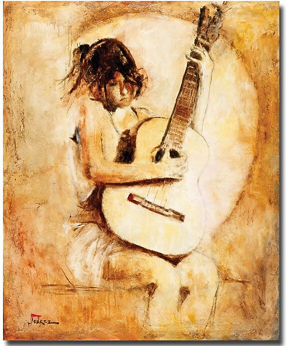 Trademark Global Joarez "Soft Guitar" Canvas Art, 19" x 14"