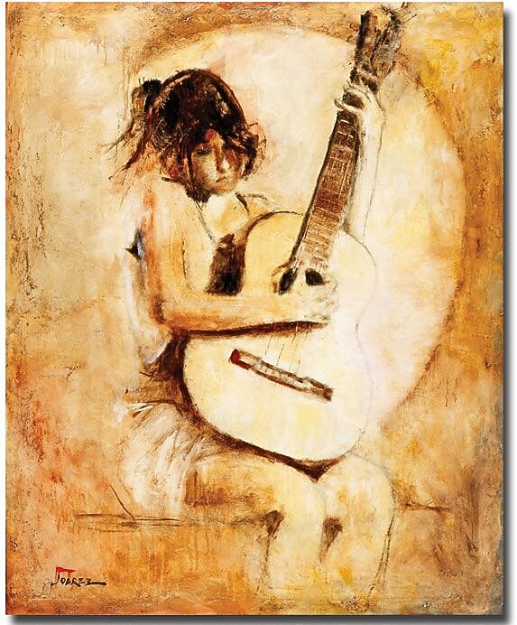Trademark Global Joarez "Soft Guitar" Canvas Art, 24" x 18"