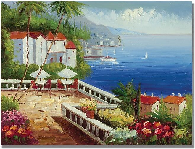 Trademark Global "Mediterranean View" Canvas Art, 18" x 24"