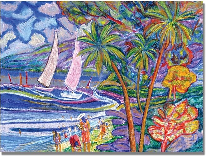 Trademark Global Manor Shadian "Maui Surf" Canvas Art, 35" x 47"