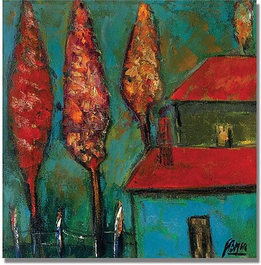 Trademark Global Boyer "Crimson Night" Canvas Art, 24" x 24"