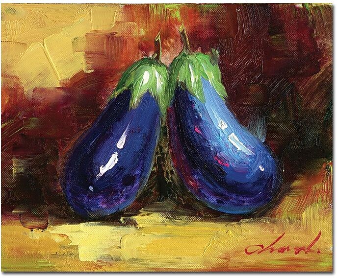 Trademark Global "Eggplant Still Life" Canvas Art, 14" x 19"