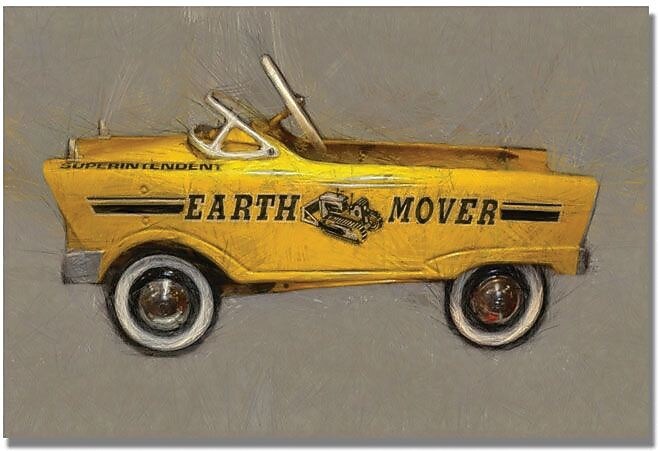 Trademark Global Michelle Calkins "Earth Mover Pedal Car" Canvas Art, 16" x 24"