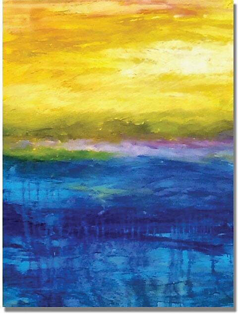 Trademark Global Michelle Calkins "Gold and Pink Sunset" Canvas Art, Contemporary Style, 47" x 35" (MC113-C3547GG)
