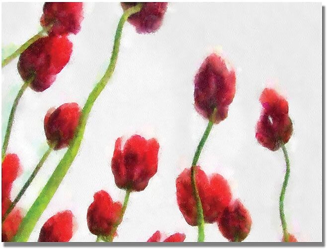 Trademark Global Michelle Calkins "Red Tulips from Bottom Up IV" Canvas Art, 30" x 47"