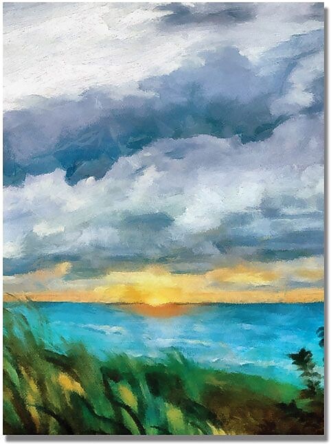 Trademark Global Michelle Calkins "Sunset over the Lake II" Canvas Art, 24" x 18"