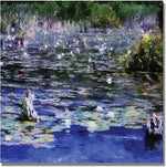 Trademark Global Michelle Calkins "Water Lilies in the River" Canvas Art, 18" x 18"
