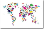 Trademark Global Michael Tompsett "Dinosaur World Map" Canvas Art, 30" x 47"