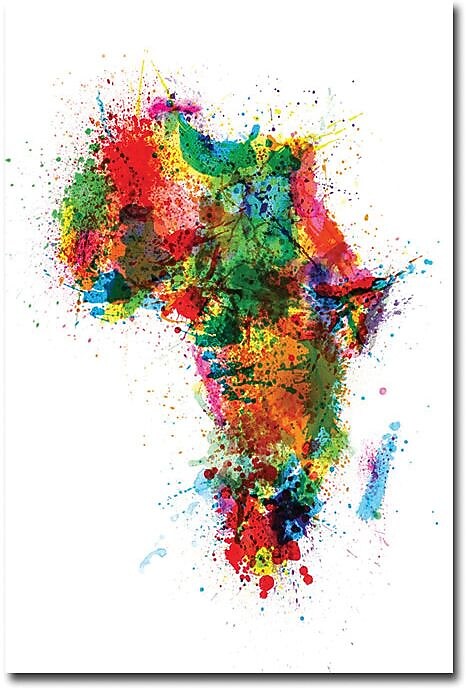 Trademark Global Michael Tompsett "Africa - Paint Splashes" Canvas Art, 47" x 30"