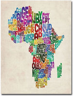 Trademark Global Michael Tompsett "Africa Text Map" Canvas Art, 47" x 35"