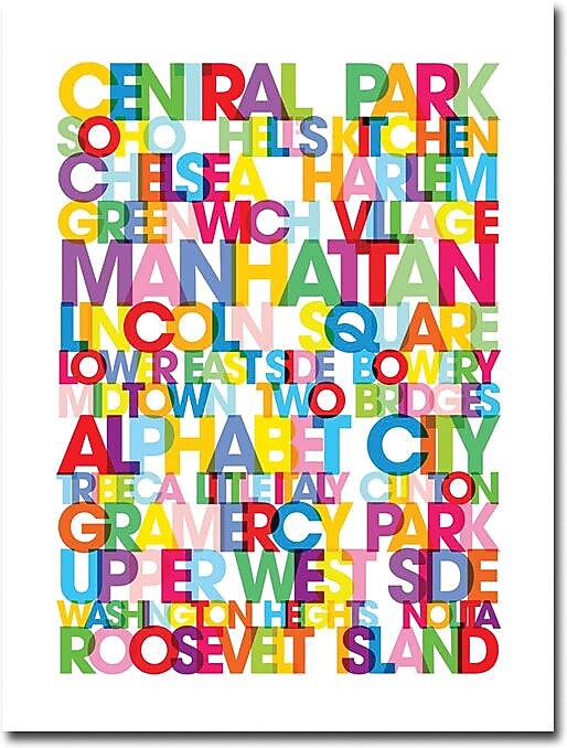 Trademark Global Michael Tompsett "Manhattan Neigborhoods" Canvas Art, 24" x 18"