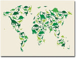 Trademark Global Michael Tompsett "Dinosaur World Map" Canvas Art, 35" x 47"