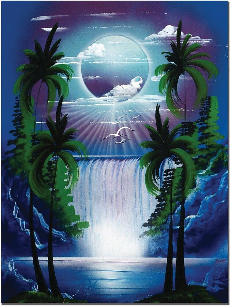 Trademark Global Conrad "Moon Over the Waterfall II" Canvas Art, 24" x 18"