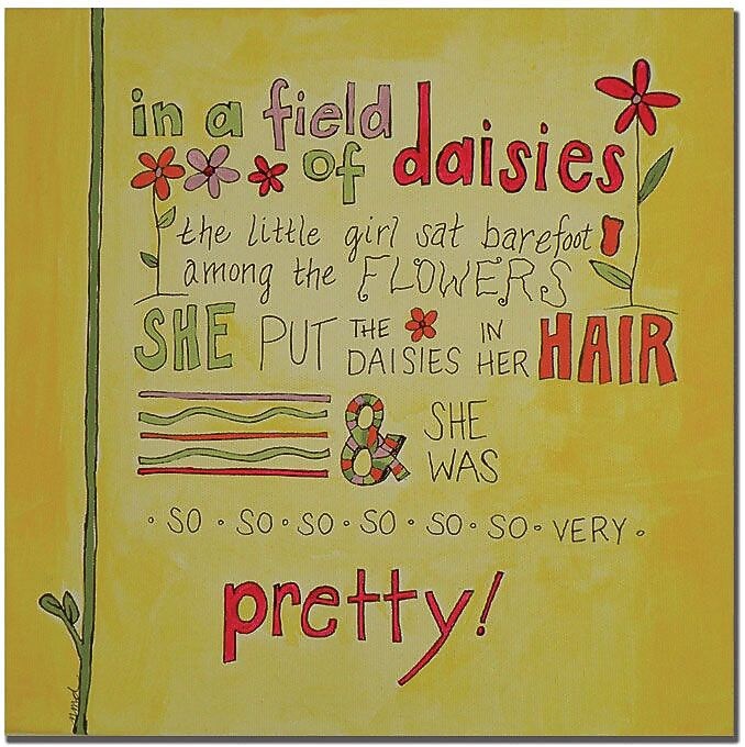 Trademark Global Nicole Dietz "Daisy Girl" Canvas Art, 18" x 18"