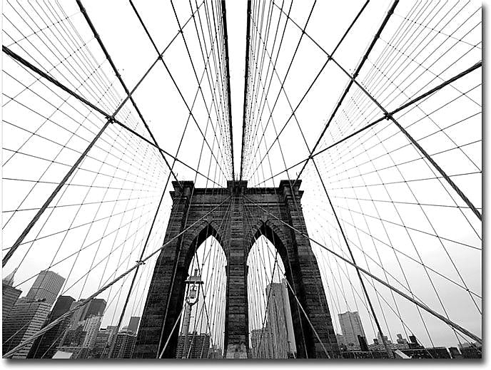 Trademark Global Nina Papiorek "NYC Brooklyn Bridge" Canvas Art, 18" x 24"