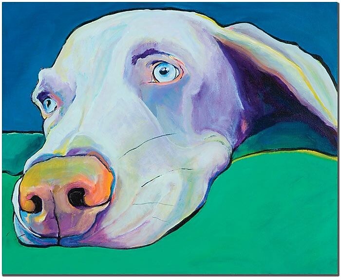 Trademark Global Pat Saunders White "Fritz" Canvas Art, 14" x 19"