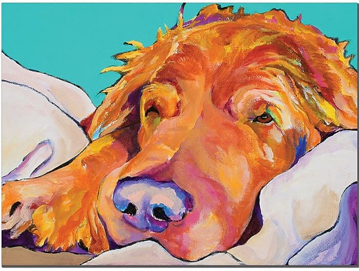 Trademark Global Pat Saunders White "Snoozer King" Canvas Art, 18" x 24"