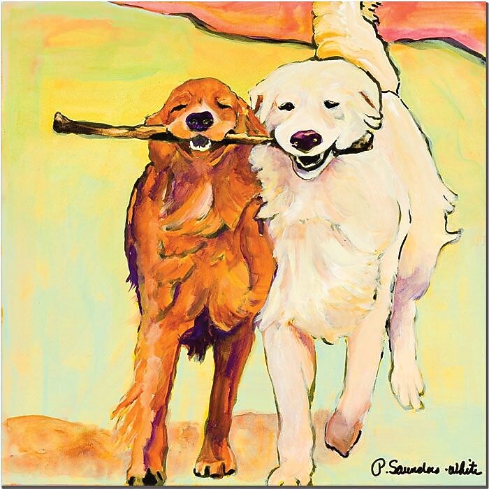 Pat Saunders White "Stick with Me" Canvas Art, 24" x 24"