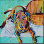 Trademark Global Pat Saunders White "Basket Retriever" Canvas Art, 35" x 35"