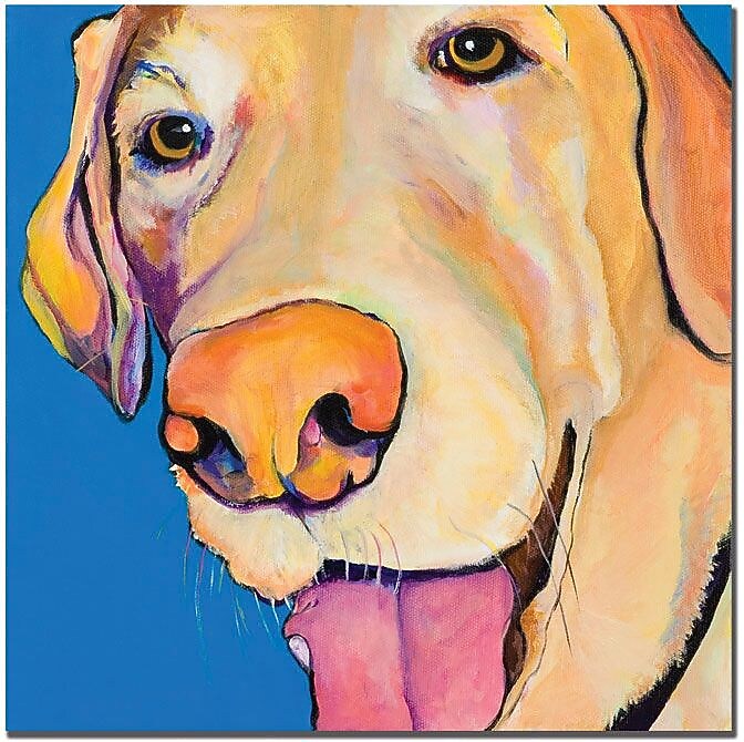 Trademark Global Pat Saunders White "Rex" Canvas Art, 18" x 18"