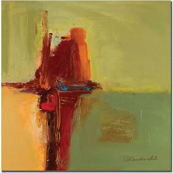 Trademark Global Pat Saunders White "Sea Fire" Canvas Art, 35" x 35"