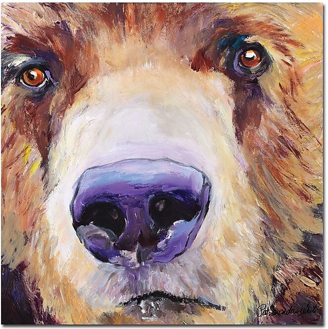 Trademark Global Pat Saunders White "The Sniffer" Canvas Art, 18" x 18"