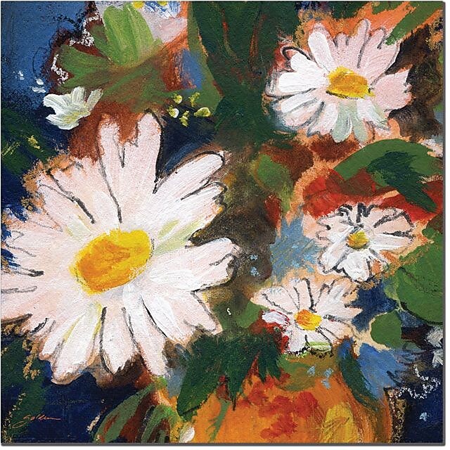Trademark Global Sheila Golden "Daisy Splash" Canvas Art, 24" x 24"