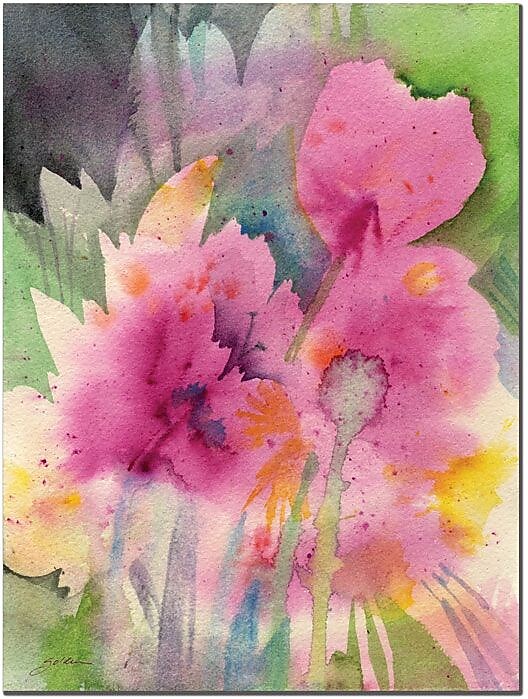 Trademark Global Sheila Golden "Mouve Garden" Canvas Art, 32" x 24"