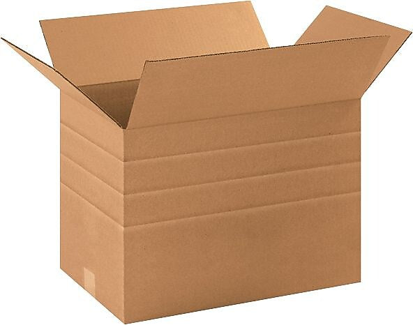 17.25" x 11.5" x 12" Multi-Depth Shipping Boxes, 25/Bundle (MD171112R)