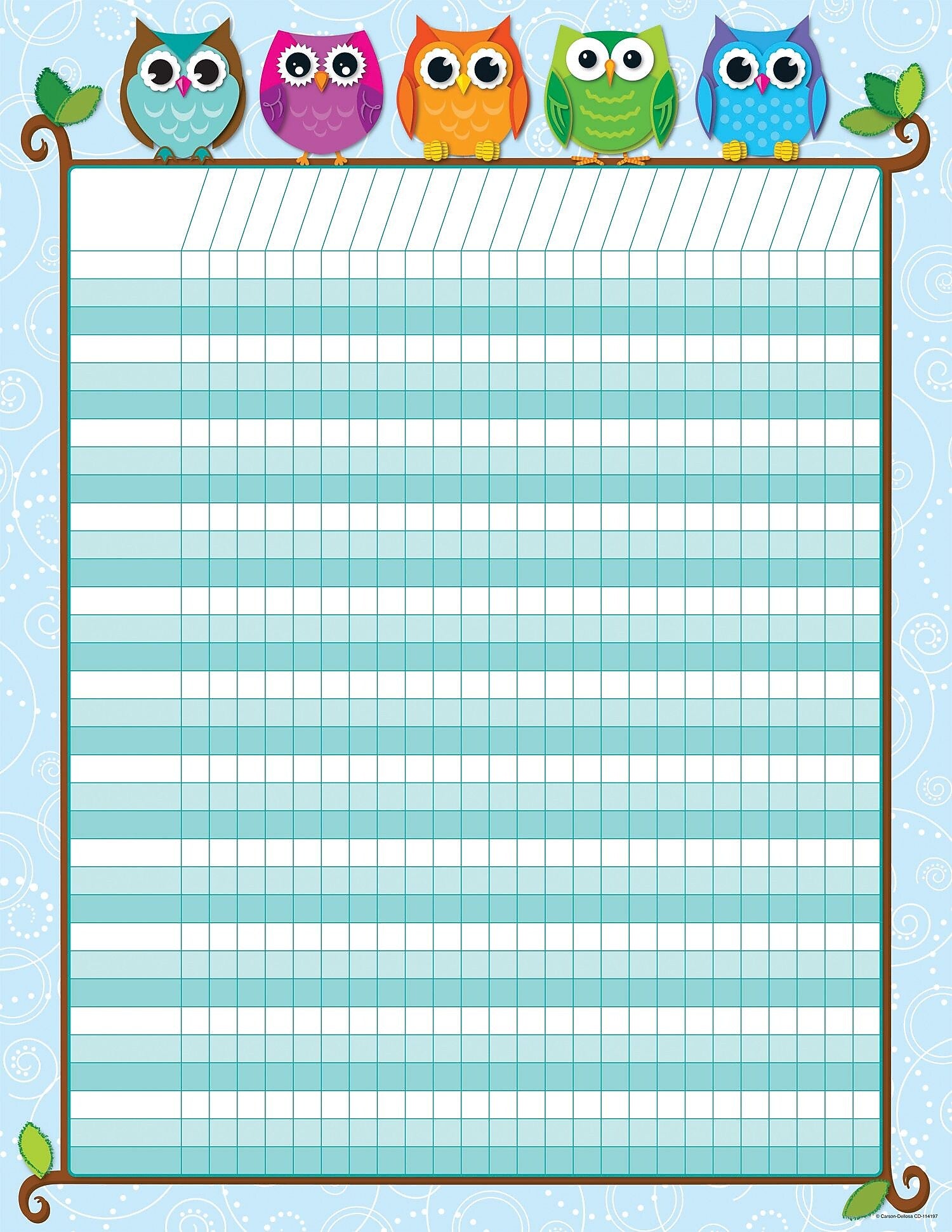 Carson-Dellosa Colorful Owls Incentive, Chart