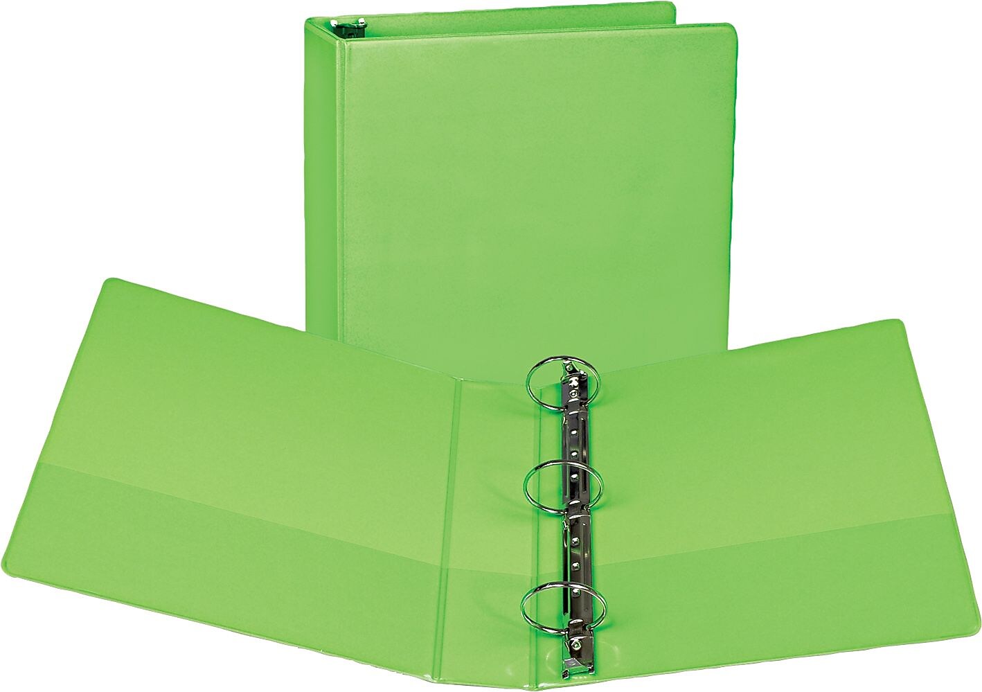 Samsill Earth's Choice Plant-Based Durable 2" View Binders, 3-Ring ,Made in USA, Lime Green, 2/Pack (SAMU86678)