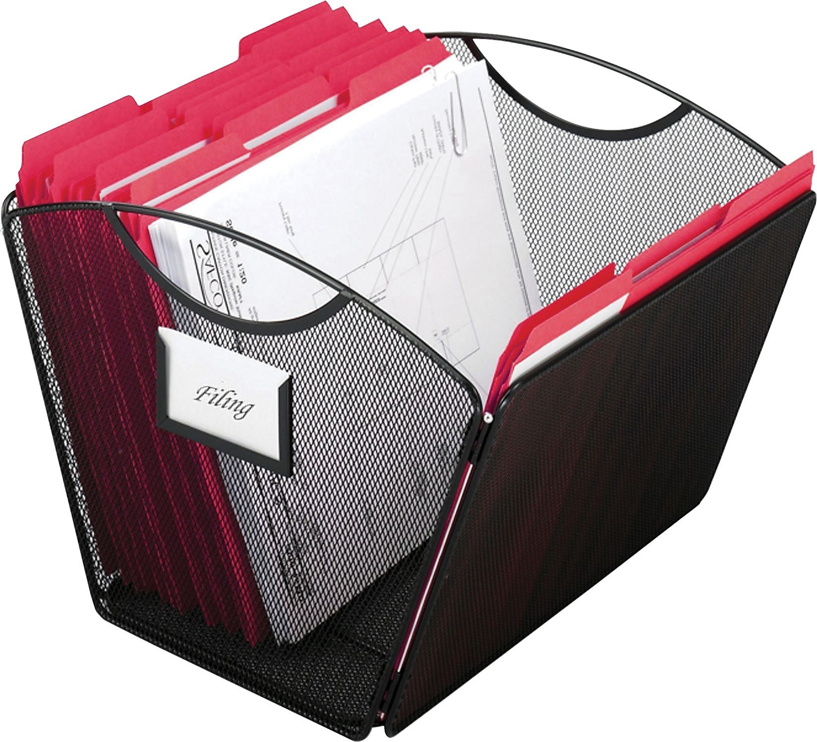 Safco Steel Mesh Desktop Tub File, Black (SAF2162BL)