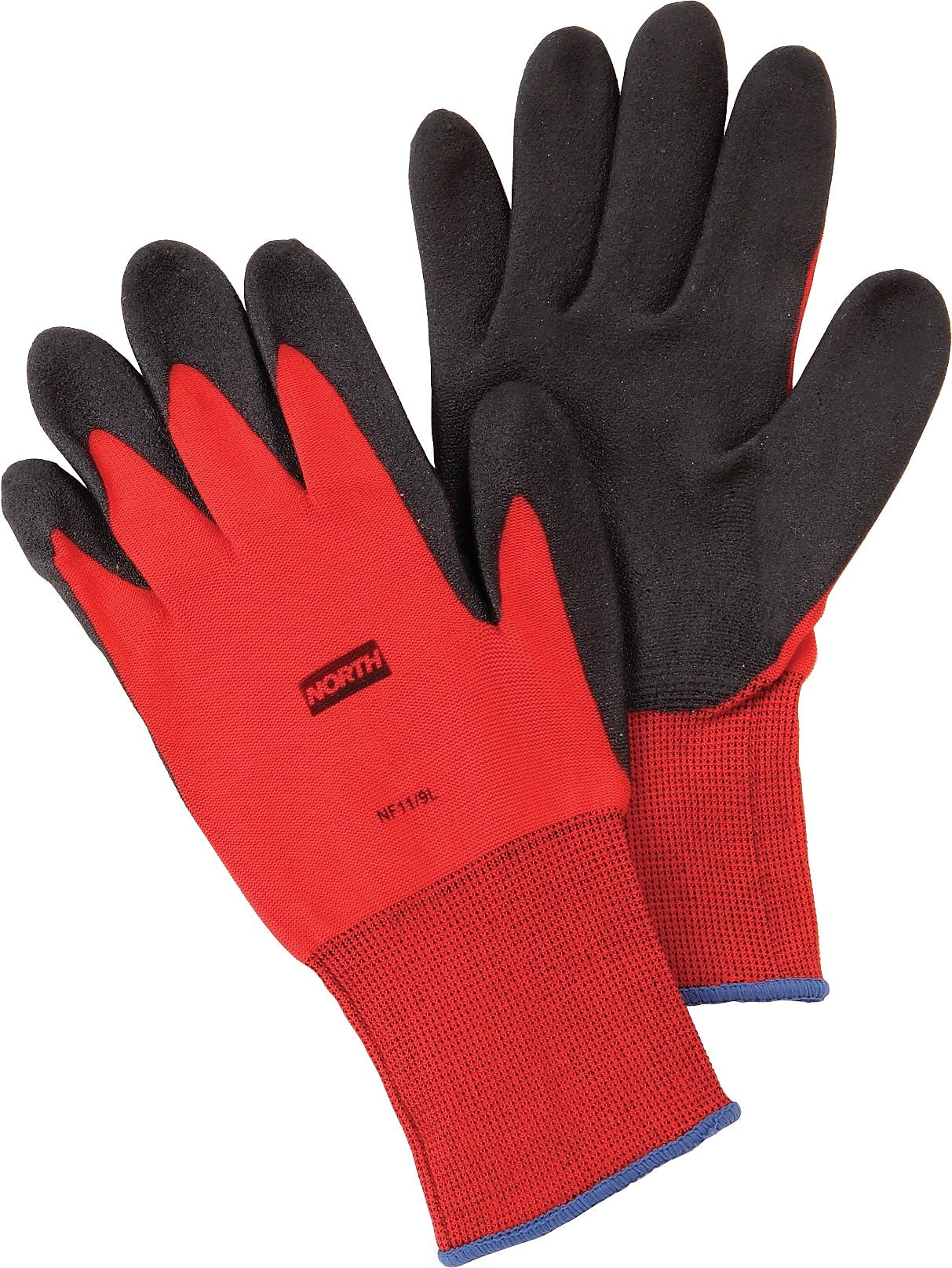 North® Flex Red™ Coated Gloves, PVC, Knit-Wrist Cuff, XL Size, Red/Black, 12 Pair/Bx (NF11/10XL)