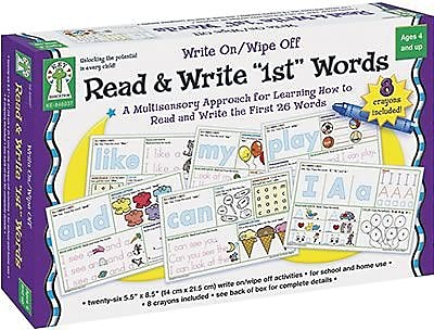 Assorted Publishers Key Education Write On/Wipe Off Cards, Read & Write 1st Words, 34 Cards/Set (KE846037)