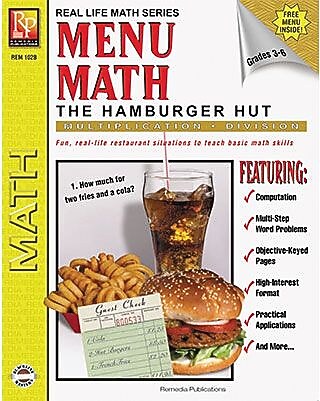 Real World Math, Remedia Menu Math, Hamburger Hut, Book 2, Multiplication & Division